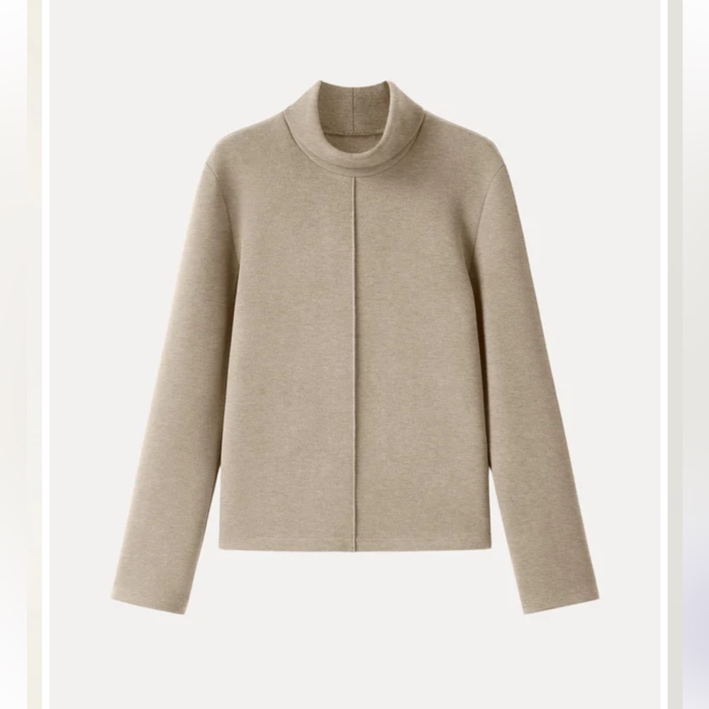 Elegant FuzzLuxe Turtleneck Long Sleeve Top in color Heather Morganite